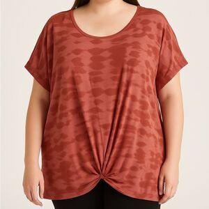 Como Blu Women Twist Front Tee Shirt Size 2X